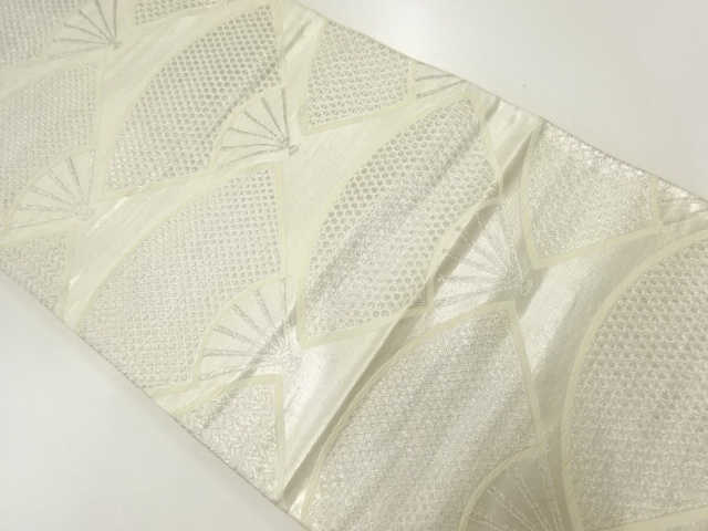 JAPANESE KIMONO / ANTIQUE FUKURO OBI / SILK / WOVEN FOLDING FAN